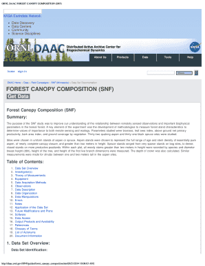 Ornl daac forest canopy composition snf - Oak Ridge National bb