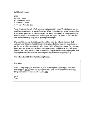 Prenatal Care Letter Template