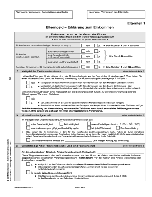 Elterngeld – Erklärung zum Einkommen