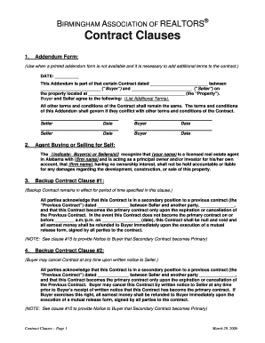 Real Estate Contract Addendum Form