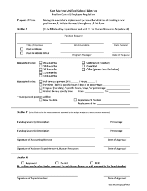 Position Control bFormb - San Marino Unified School District