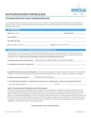 Authorization to Release Protected Health Information