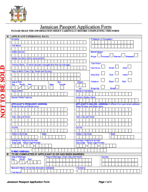 Jamaican Passport Application Form