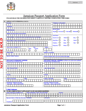 Jamaican Passport Application Form