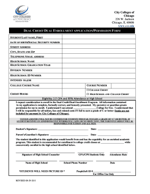 Dual Credit Dual Enrollment Application Form