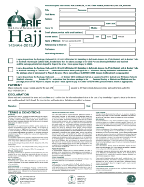 Hajj and Umrah Travel Package Agreement