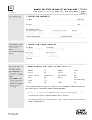 Mandatory State Income Tax Withholding Election Form
