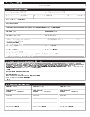 Hong Kong Corporate Account Opening Form