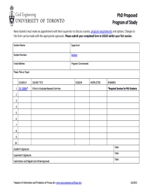 PhD Program of Study Form