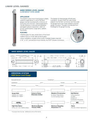 4400 Series Level Gauge Order Form