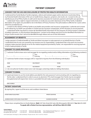 Patient Consent Form for PHI Use and Disclosure