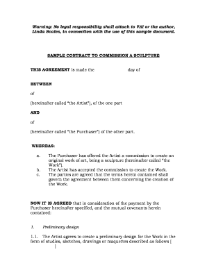 Sample Contract to Commission a Sculpture
