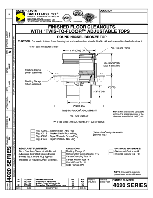 Finished Floor Cleanouts Technical Specifications