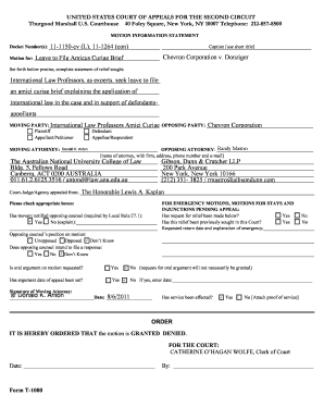 Motion Information Statement
