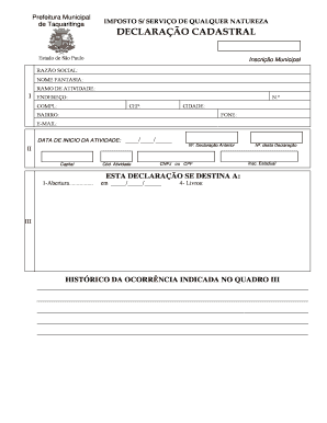 Declaração Cadastral