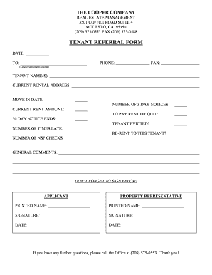 Tenant Referral Form