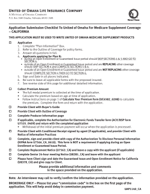 California Medicare Supplement Application