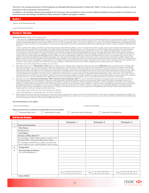 HSBC Business Alternate Channel Application Form