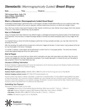 Stereotactic Breast Biopsy Form