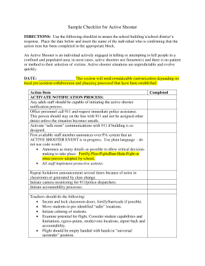 Active Shooter Response Checklist