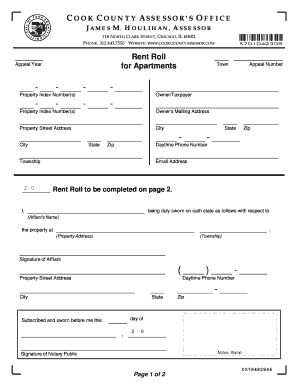 Cook County Rent Roll Appeal Form