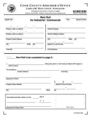 Cook County Rent Roll Appeal Form