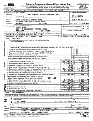 IRS Form 990 2013