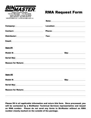 RMA Request Form