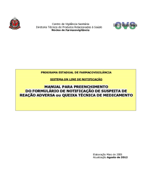 Formulário de Notificação de Suspeita de Reação Adversa