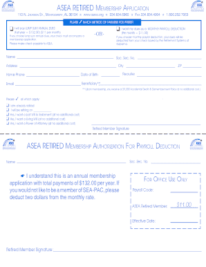 ASEA Retired Membership Application