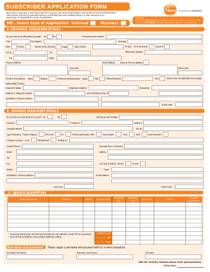 iBurst Subscriber Application Form