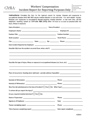 Workers' Compensation Incident Report
