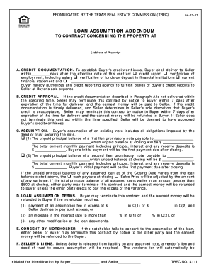 Texas Loan Assumption Addendum