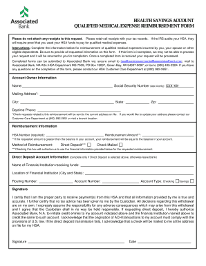 Health Savings Account Reimbursement Form