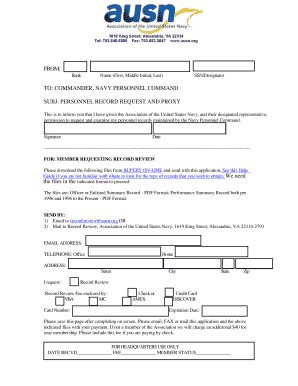 Personnel Record Request and Proxy