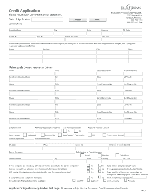 Credit Application Form