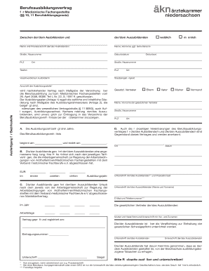 Berufsausbildungsvertrag für Medizinische Fachangestellte