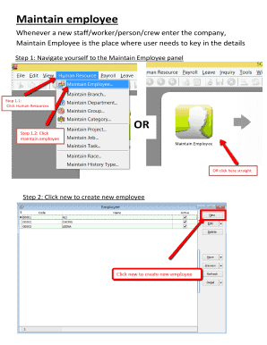 Maintain Employee Form