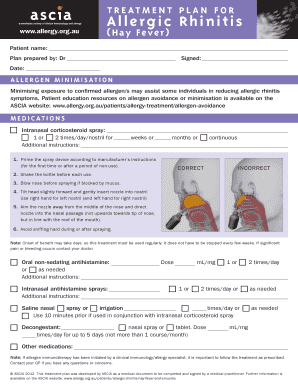 Allergic Rhinitis Treatment Plan