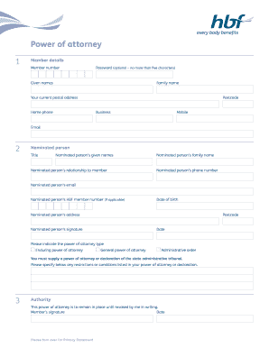 Power of Attorney Form