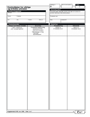Building Control Plan Form