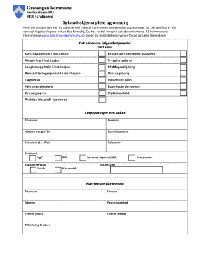 Care and Support Application Form