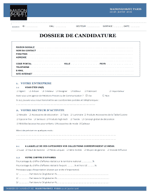 Dossier de Candidature Maison&Objet Paris