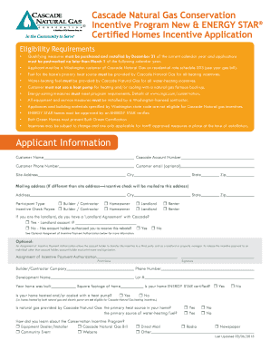 Cascade Natural Gas Conservation Incentive Application