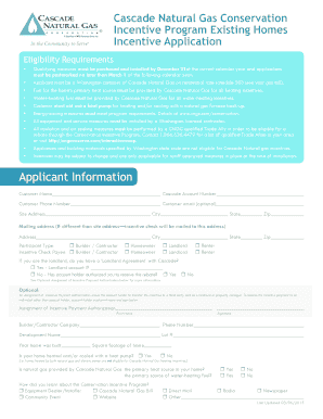 Cascade Natural Gas Conservation Incentive Application