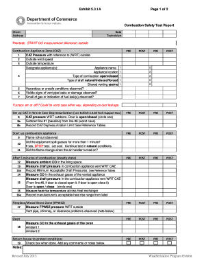 Combustion Safety Test Report