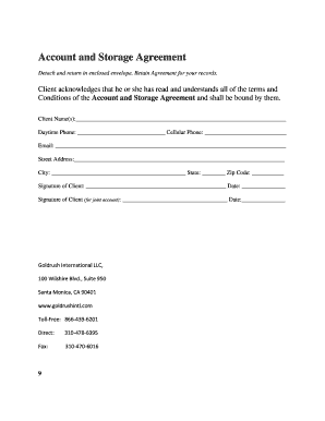Account and Storage Agreement - Goldrush International LLC bb