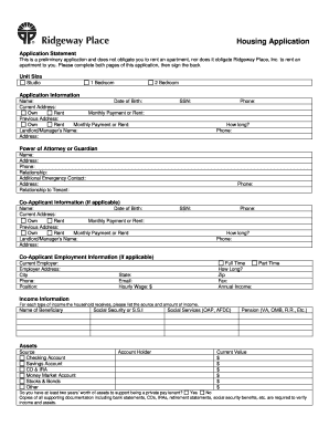 Housing Application Form