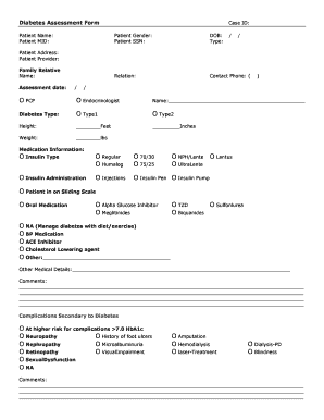 Diabetes Assessment Form