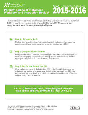 Parents' Financial Statement for Financial Aid